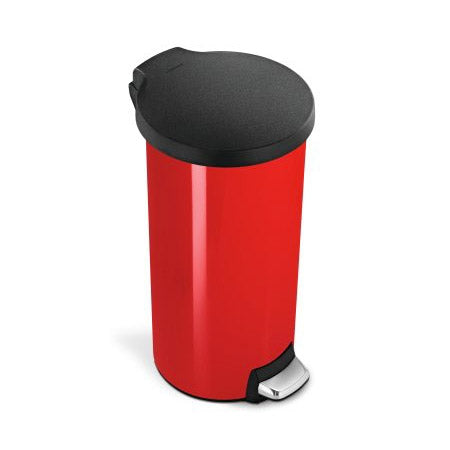 30L classic round step trash can with plastic lid